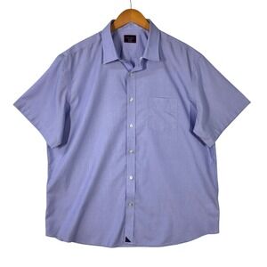 UNTUCKit Men's Shirt XXL Blue Hillstowe Short Sleeve Button Up Wrinkle Free